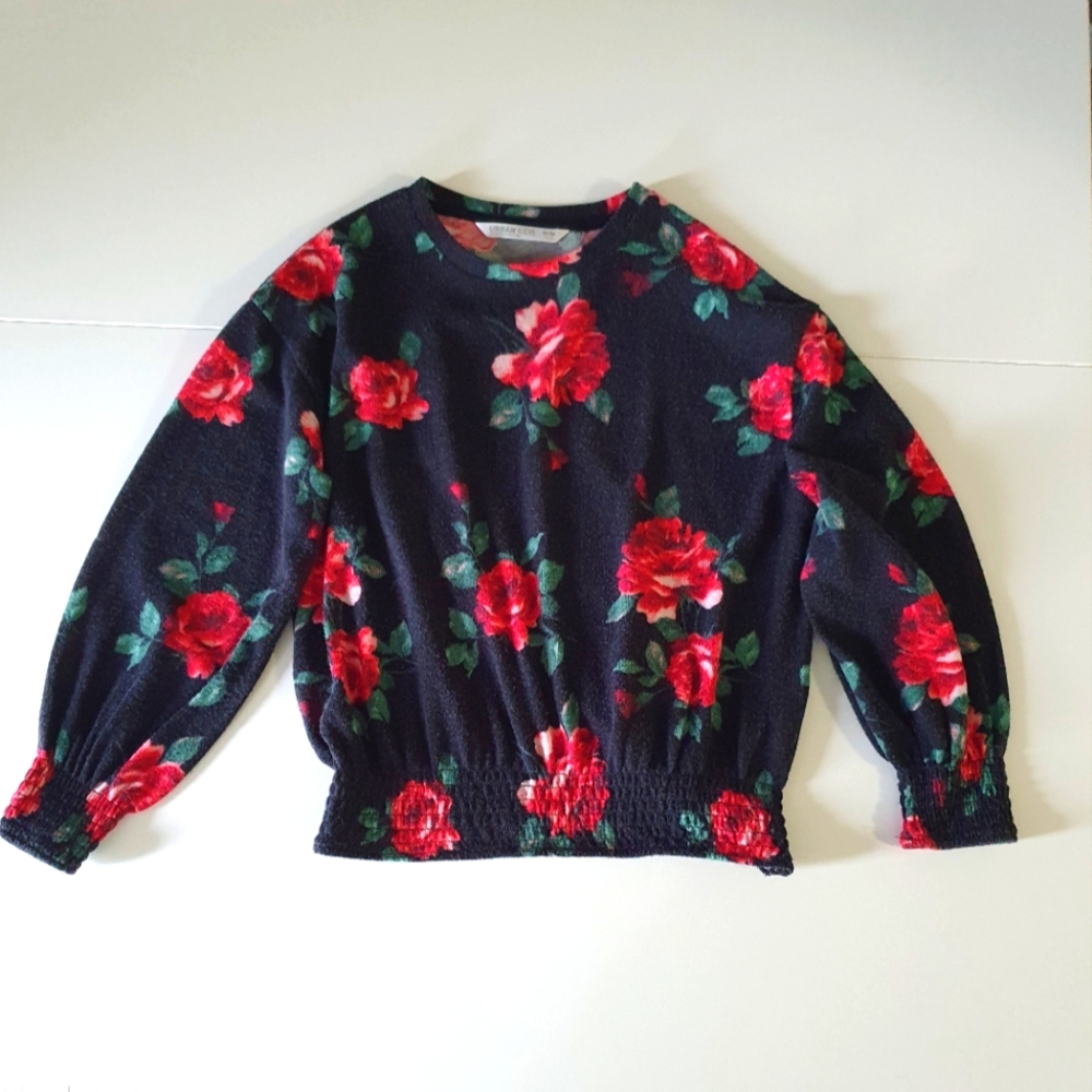 Girls Floral Peplum Style Shirt